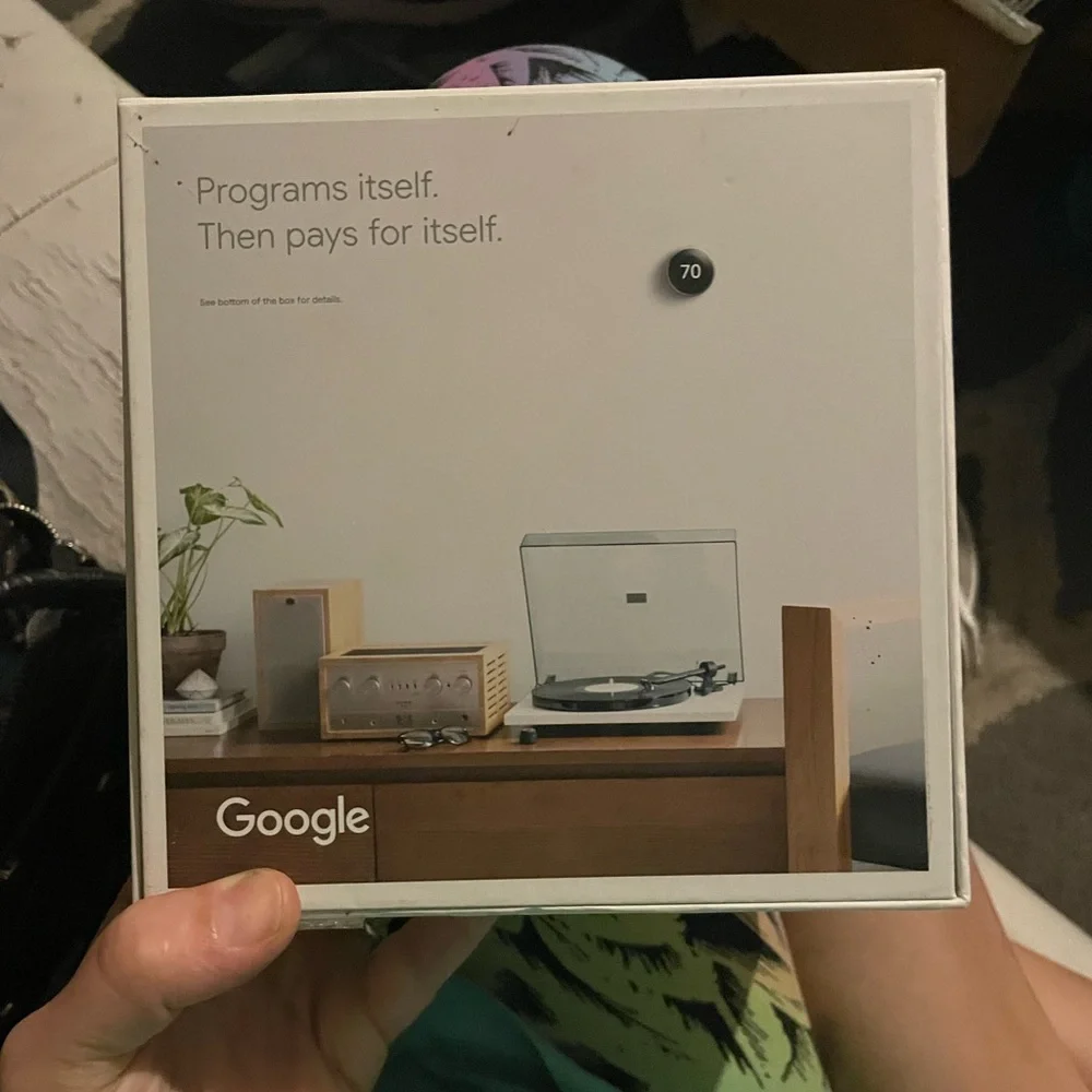 Google Nest Thermostat - Sleek Stainless Finish